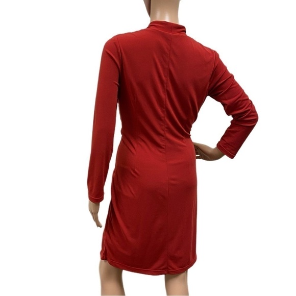 Ellen Tracy Rust Color Long Sleeve Dress - Picture 2 of 10